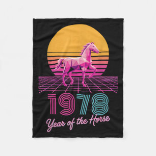 Cobertor De Velo Retro 1978 Ano Do Cavalo Cny Zodíaco Cavaleiro For