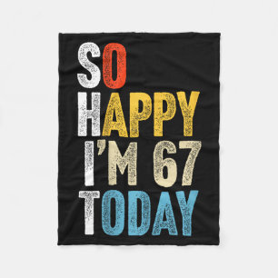 Cobertor De Velo Retrô 67 Anos de Idade Tão Feliz Estou no 67 Gag E