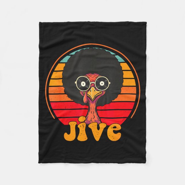 Cobertor De Velo Retro 70s Turkey Jive Afro Thanksgiving Family Men (Frente)