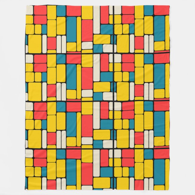 Cobertor De Velo Retro 80s ousado geométrico moderno brilhante (Frente)