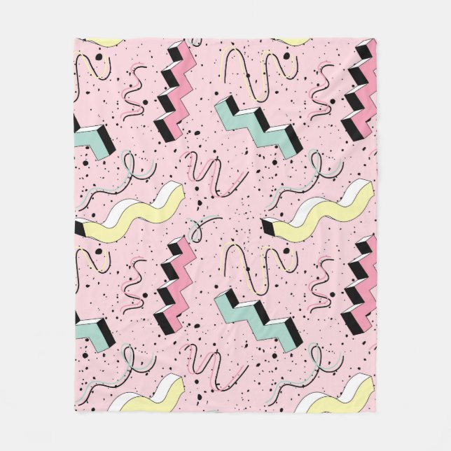 Cobertor De Velo Retro abstrato brilhante, padrão perfeito. (Frente)