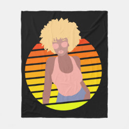 COBERTOR DE VELO RETRO AFRO QUEEN - QUEEN AFRO-AMERICANA