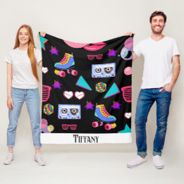 Cobertor De Velo Retro black 80s Costume Vibrant culture pop