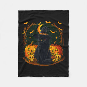 Cobertor De Velo Retro Black Cat Witch Y Halloween Pumpkin Mulheres
