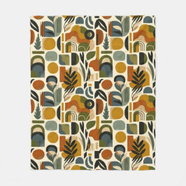 Cobertor De Velo Retro Botanica Geometrica