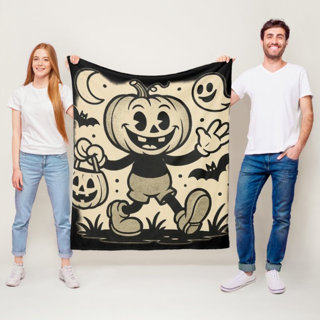 Cobertor De Velo Retro cartoon-inspired Halloween blanket (In Situ)