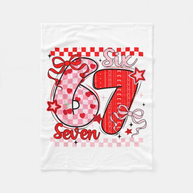 Cobertor De Velo Retro Checkered Valentine Six Seven Meme 67 Viral  (Frente)