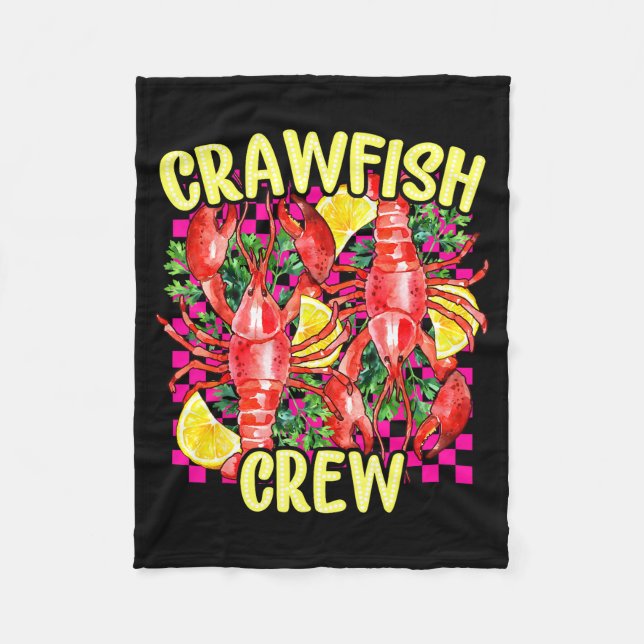 Cobertor De Velo Retro Crawfish Crew Cajun Boil Season For Men Wome (Frente)