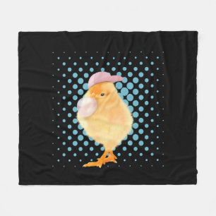 Cobertor De Velo Retro Cugado Viba Pintinho Soprando Bubblegum Pret