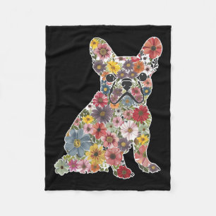 Cobertor De Velo Retro Cujo Cão-De-Boca-Floral Francês Cão-De-Boca-