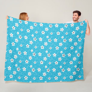 Cobertor De Velo Retro de bolinhas azul pesado com estrelas