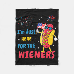 Cobertor De Velo Retro, estou aqui para o Wieners 4 de julho Ho
