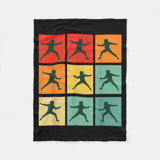 Cobertor De Velo Retro Fencing For Christmas Srty Fencer Athlete  (Frente)