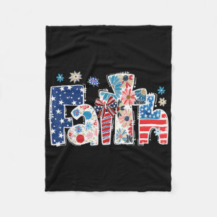 Cobertor De Velo Retro Floral Fé Nós Bandeira Cristã Americana 4º