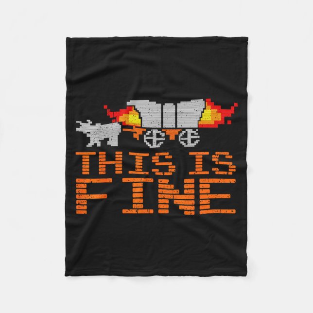 Cobertor De Velo Retro Funny Quote This Is Fine Sarcasm Gift  (Frente)