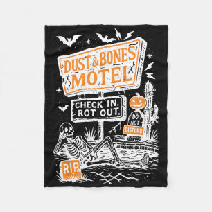 Cobertor De Velo Retro Funny Skeleton Dust E Bones Motel Spooky H