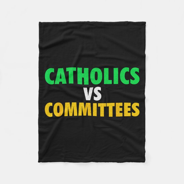 Cobertor De Velo Retro Funny Trendy Sarcastic Saying Catholics Vs C (Frente)