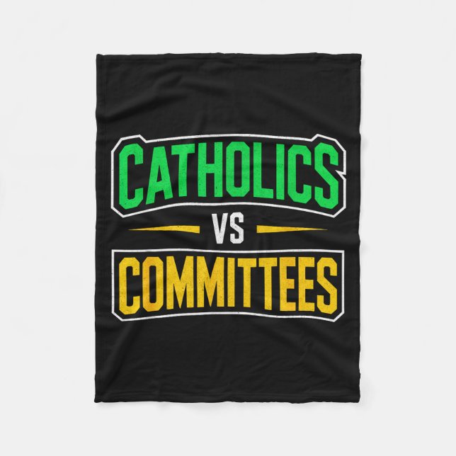 Cobertor De Velo Retro Funny Trendy Sarcastic Saying Catholics Vs C (Frente)
