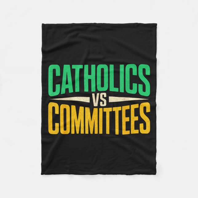 Cobertor De Velo Retro Funny Trendy Sarcastic Saying Catholics Vs C (Frente)