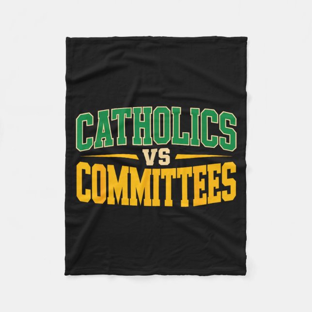 Cobertor De Velo Retro Funny Trendy Sarcastic Saying Catholics Vs C (Frente)