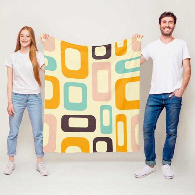 Cobertor De Velo Retro geometric pattern in light beige background (In Situ)