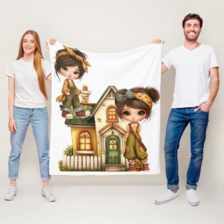 Cobertor De Velo Retro Girls Baby Blanket