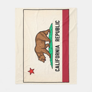 Cobertor De Velo Retro Golden State Urso República Califórnia