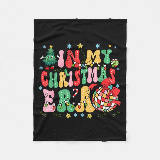 Cobertor De Velo Retro Groovy Christmas In My Christmas Era Xmas  (Frente)