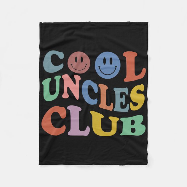 Cobertor De Velo Retro Groovy Cool Uncles Club Smile Face Funny New (Frente)