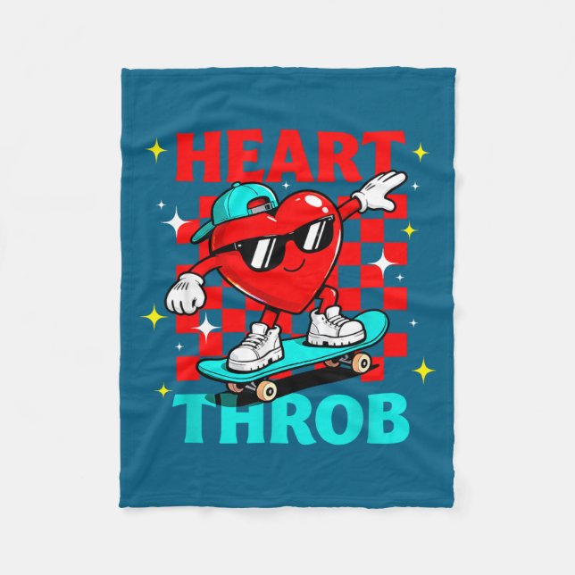 Cobertor De Velo Retro Groovy Heart Throb Valentines Day Toddlers B (Frente)