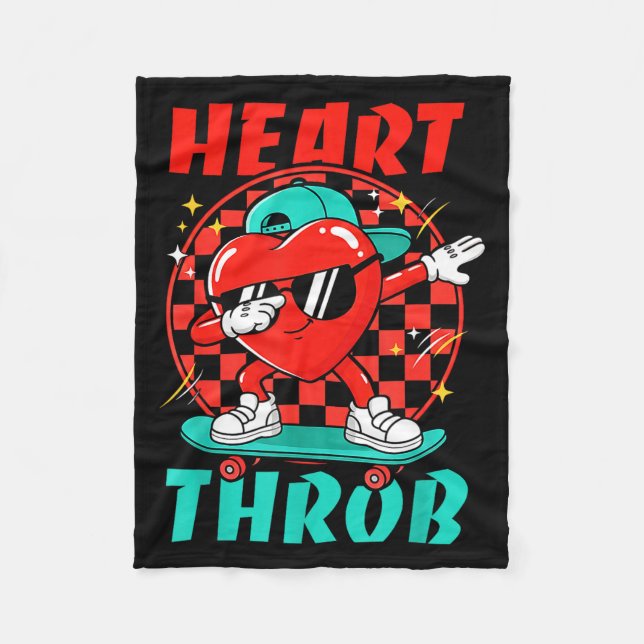 Cobertor De Velo Retro Groovy Heart Throb Valentines Day Toddlers B (Frente)