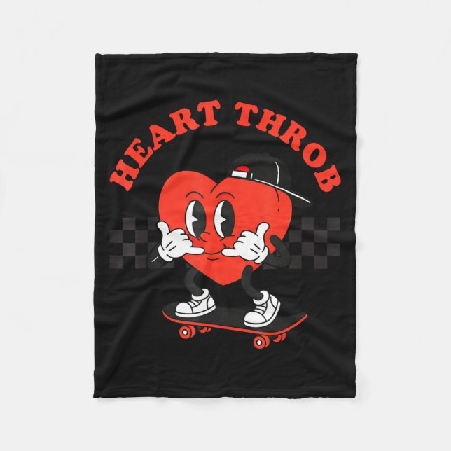 Cobertor De Velo Retro Groovy Heart Throb Valentines Day Toddlers B (Frente)