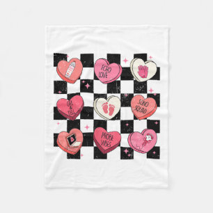 Cobertor De Velo Retro Groovy Sonographer Heart Para Namorados De E