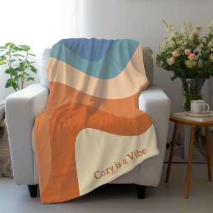 Cobertor De Velo Retro Groovy Wave Pattern Cozy é uma vibe