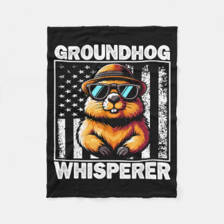 Cobertor De Velo Retro Groundhog Whisperer Funny Woodchuck Groundho