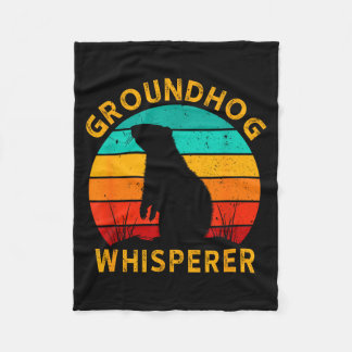 Cobertor De Velo Retro Groundhog Whisperer Groundhog Day Woodchuck 