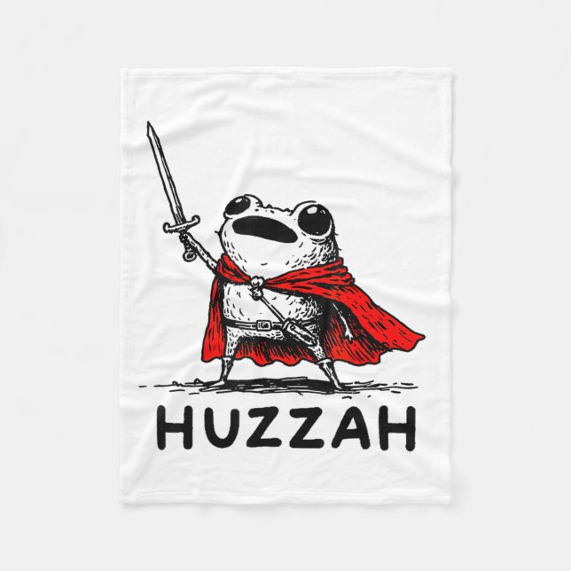 Cobertor De Velo Retro Huzzah Frog Knight Funny Sword Meme Quote  (Frente)