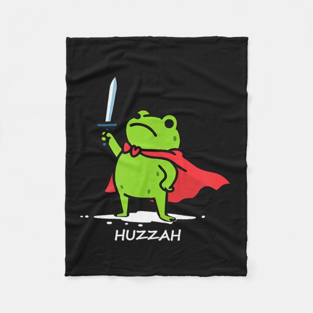 Cobertor De Velo Retro Huzzah Frog Knight Funny Sword Meme Quote Me (Frente)