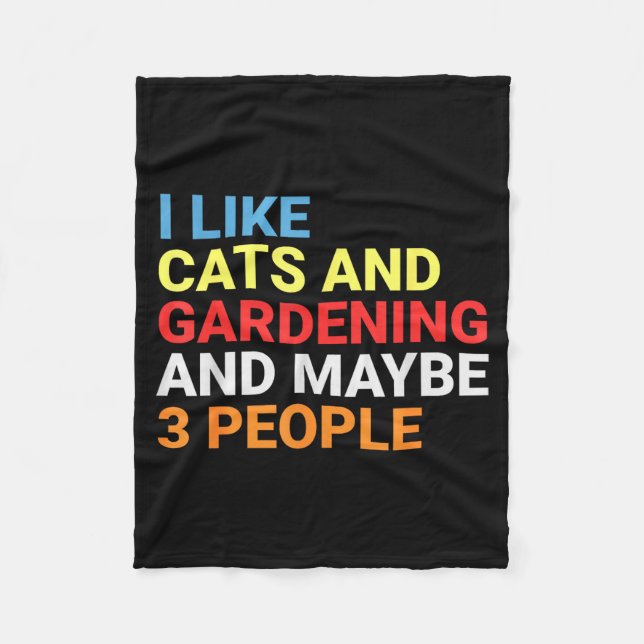 Cobertor De Velo Retro I Like Cats And Gardening Lover Plant Funny  (Frente)