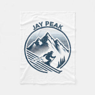 Cobertor De Velo Retro Jay Peak Vermont Skiier Blue Vintage M