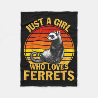 Cobertor De Velo Retro Just A Girl Who Loves Ferrets Ferret Lover 