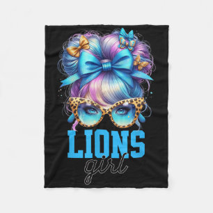 Cobertor De Velo Retro Lions Girl Messaging Bun Sports Fan Team Mat