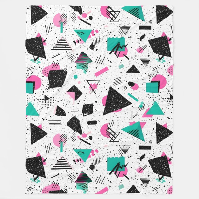 Cobertor De Velo Retro Memphis Geometric Pattern (Frente)