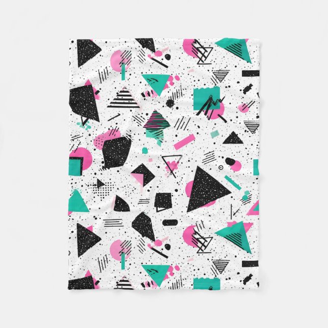 Cobertor De Velo Retro Memphis Geometric Pattern (Frente)