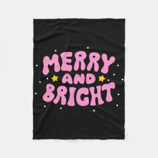 Cobertor De Velo Retro Merry And Bright Holiday Design