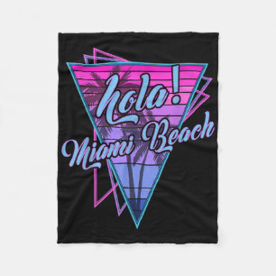 Cobertor De Velo Retro Miami - Hola Miami Beach Florida Vintage