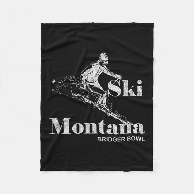 Cobertor De Velo Retro Montana Bridger Bowl Skiing Tee (Frente)