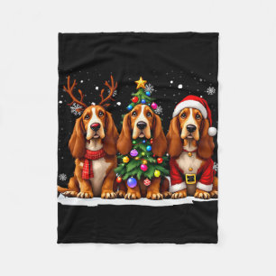 Cobertor De Velo Retro Natal Cão Beagle Papai Noel Rena Amante de C