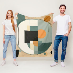 Cobertor De Velo Retro Negrito: Círculos de Abstrato e Retângulos