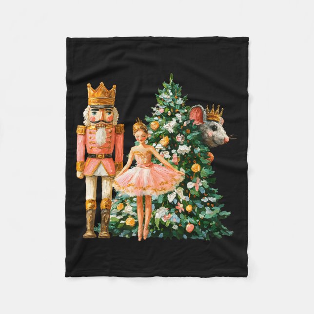 Cobertor De Velo Retro Nutcracker Ballet Nk Christmas Xmas Vibes Wo (Frente)